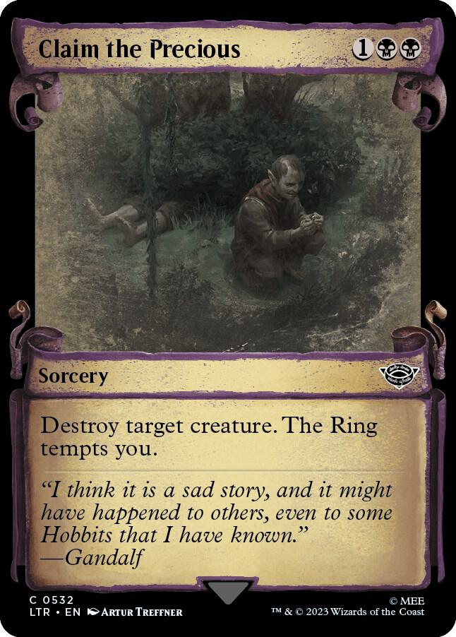 Claim the Precious (Showcase Scrolls) 532 card from Universes Beyond: The Lord of the Rings: Tales of Middle-earth