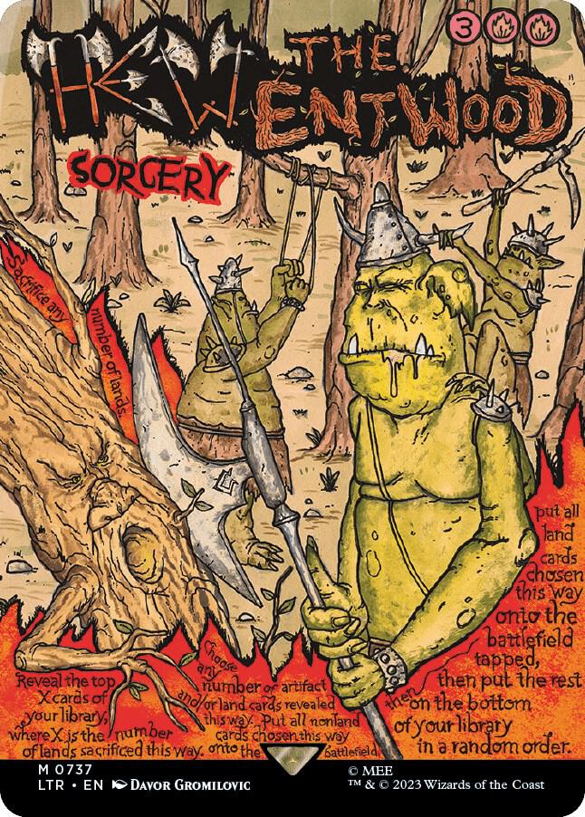Hew the Entwood (Borderless Poster) 737 card from Universes Beyond: The Lord of the Rings: Tales of Middle-earth