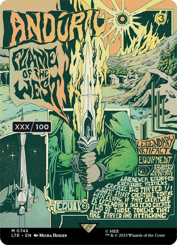 Anduril, Flame of the West (Borderless Poster) (Serial Numbered) 746 card from Universes Beyond: The Lord of the Rings: Tales of Middle-earth