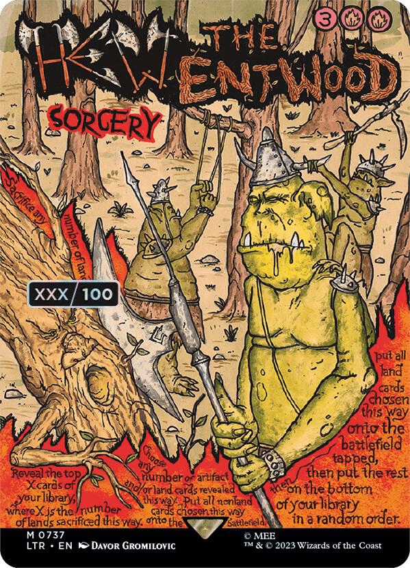 Hew the Entwood (Borderless Poster) (Serial Numbered) 737 card from Universes Beyond: The Lord of the Rings: Tales of Middle-earth
