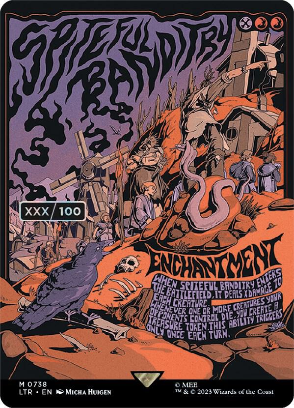 Spiteful Banditry (Borderless Poster) (Serial Numbered) 738 card from Universes Beyond: The Lord of the Rings: Tales of Middle-earth