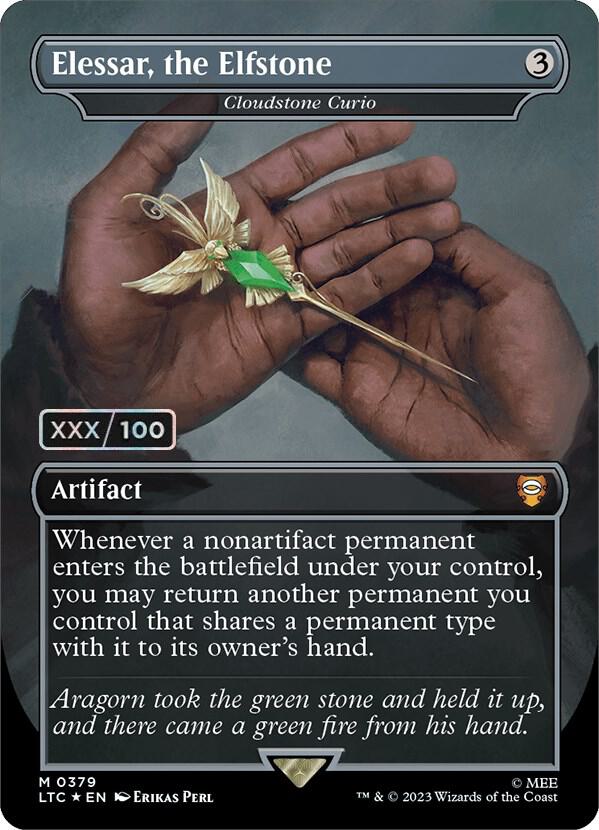 Elessar, the Elfstone - Cloudstone Curio (Borderless) (Serial Numbered) 379 card from Commander: The Lord of the Rings: Tales of Middle-earth