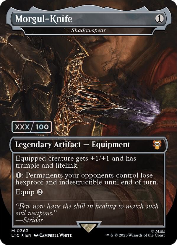 Morgul-Knife - Shadowspear (Borderless) (Serial Numbered) 383 card from Commander: The Lord of the Rings: Tales of Middle-earth