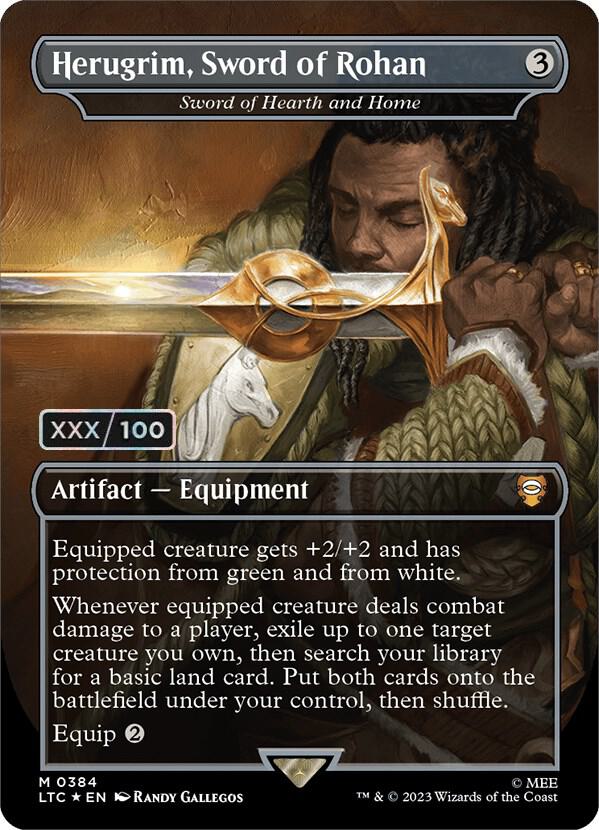 Herugrim, Sword of Rohan - Sword of Hearth and Home (Borderless) (Serial Numbered) 384 card from Commander: The Lord of the Rings: Tales of Middle-earth
