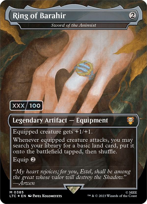 Ring of Barahir - Sword of the Animist (Borderless) (Serial Numbered) 385 card from Commander: The Lord of the Rings: Tales of Middle-earth
