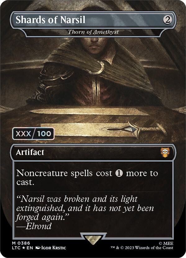 Shards of Narsil - Thorn of Amethyst (Borderless) (Serial Numbered) 386 card from Commander: The Lord of the Rings: Tales of Middle-earth