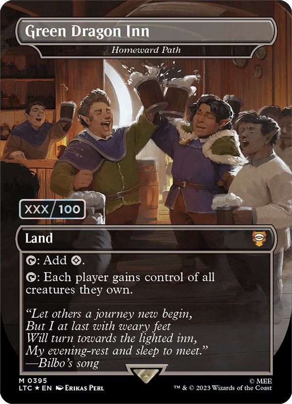 Green Dragon Inn - Homeward Path (Borderless) (Serial Numbered) 395 card from Commander: The Lord of the Rings: Tales of Middle-earth