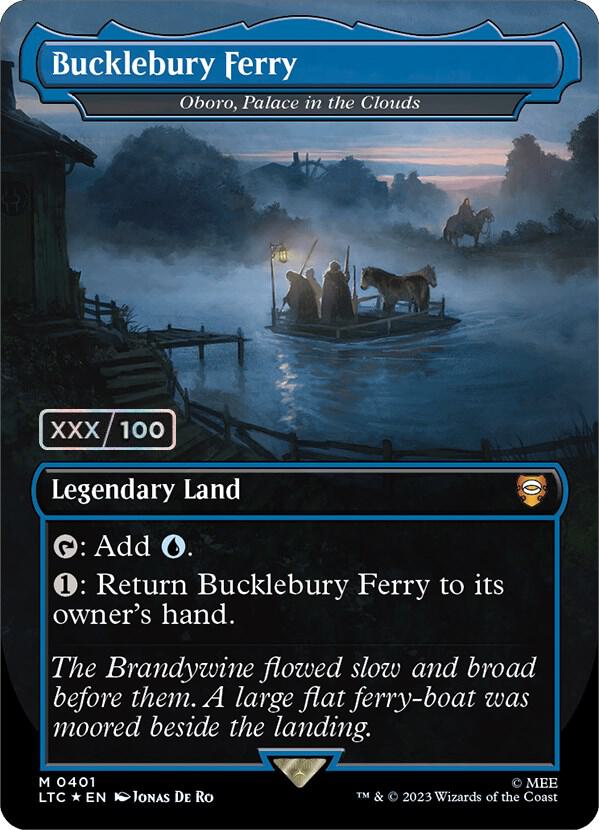 Bucklebury Ferry - Oboro, Palace in the Clouds (Borderless) (Serial Numbered) 401 card from Commander: The Lord of the Rings: Tales of Middle-earth