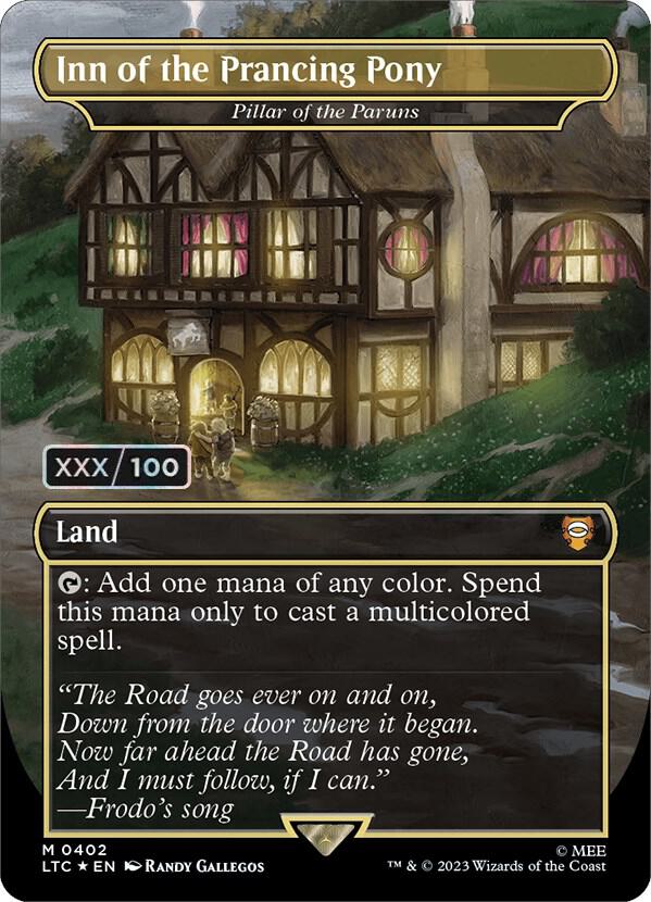 Inn of the Prancing Pony - Pillar of the Paruns (Borderless) (Serial Numbered) 402 card from Commander: The Lord of the Rings: Tales of Middle-earth