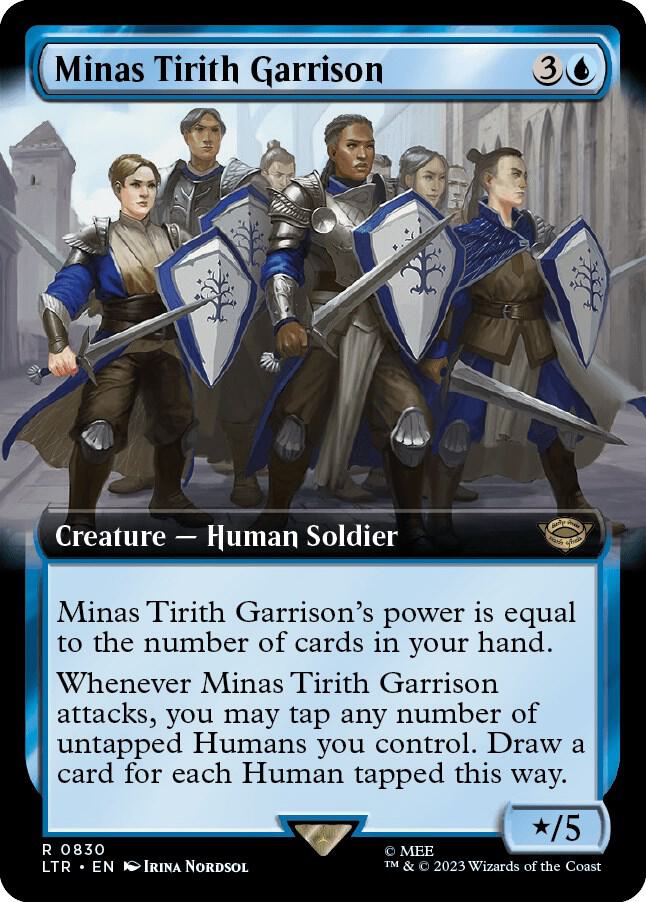 Minas Tirith Garrison (Extended Art) 830 card from Universes Beyond: The Lord of the Rings: Tales of Middle-earth