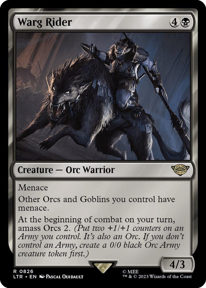 Warg Rider 826 card from Universes Beyond: The Lord of the Rings: Tales of Middle-earth