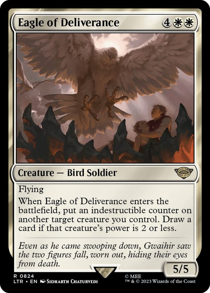 Eagle of Deliverance 824 card from Universes Beyond: The Lord of the Rings: Tales of Middle-earth