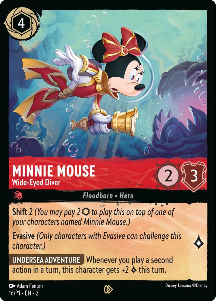 Minnie Mouse - Wide-Eyed Diver 16 card from Disney Lorcana Promo Cards