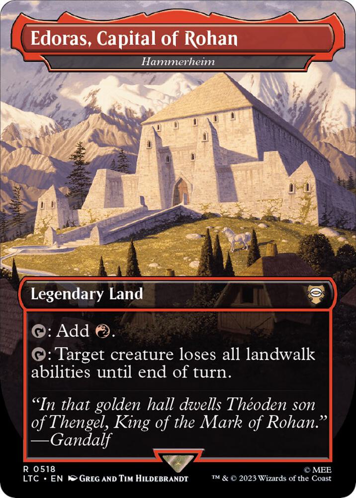 Edoras, Capital of Rohan - Hammerheim (Borderless) 518 card from Commander: The Lord of the Rings: Tales of Middle-earth