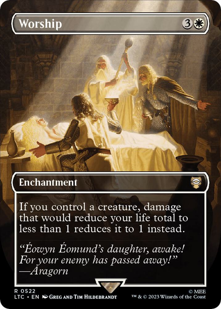 Worship (Borderless) 522 card from Commander: The Lord of the Rings: Tales of Middle-earth