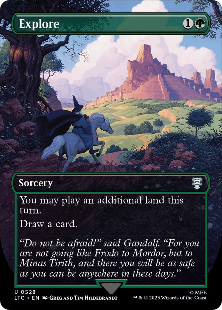 Explore (Borderless) 528 card from Commander: The Lord of the Rings: Tales of Middle-earth