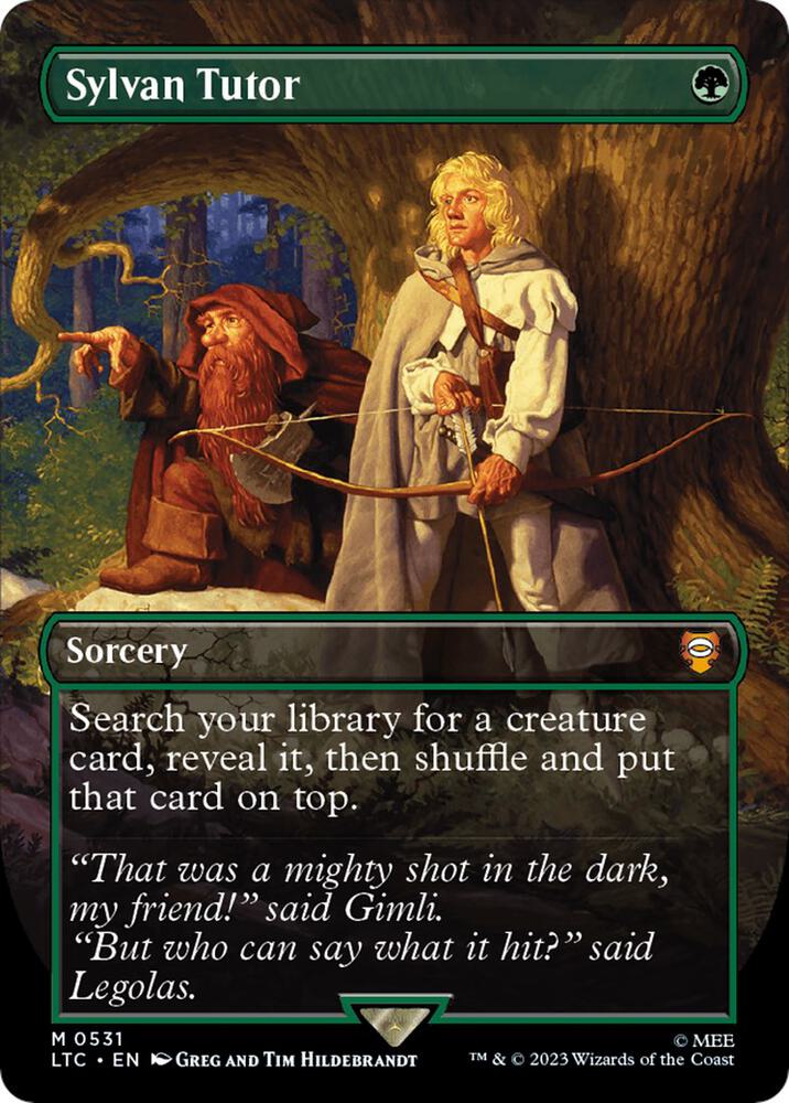 Sylvan Tutor (Borderless) 531 card from Commander: The Lord of the Rings: Tales of Middle-earth