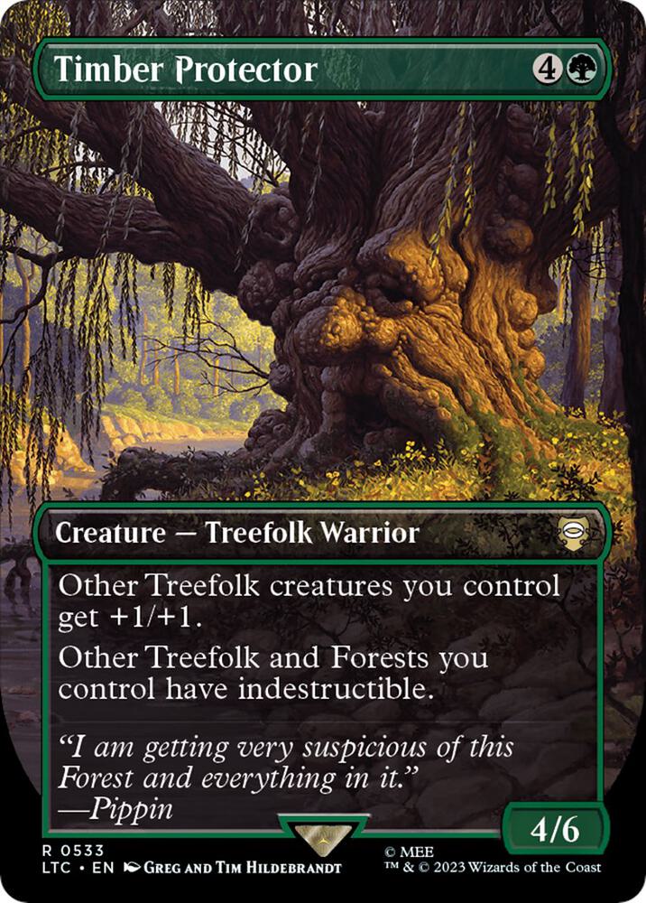 Timber Protector (Borderless) 533 card from Commander: The Lord of the Rings: Tales of Middle-earth