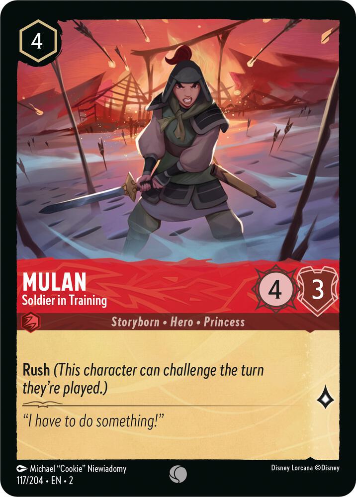 Mulan - Soldier in Training 117/204 card from Rise of the Floodborn