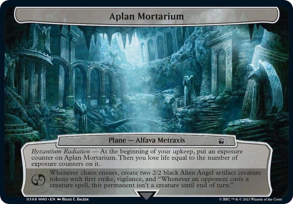 Aplan Mortarium 568 card from Planechase: Universes Beyond: Doctor Who
