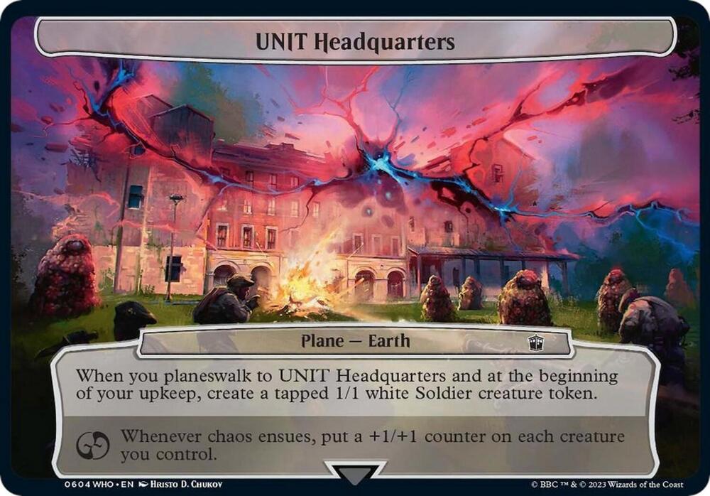 UNIT Headquarters 604 card from Planechase: Universes Beyond: Doctor Who