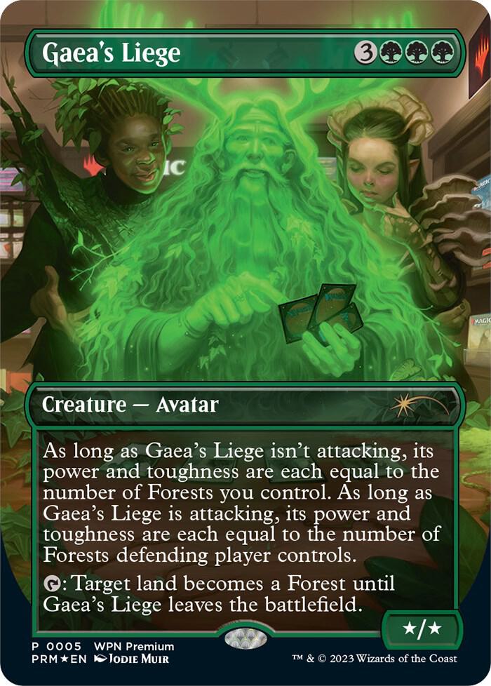 Gaea's Liege (Borderless) 5 card from WPN & Gateway Promos