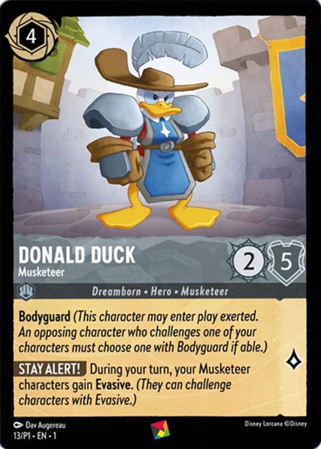 Donald Duck - Musketeer 13 card from Disney Lorcana Promo Cards