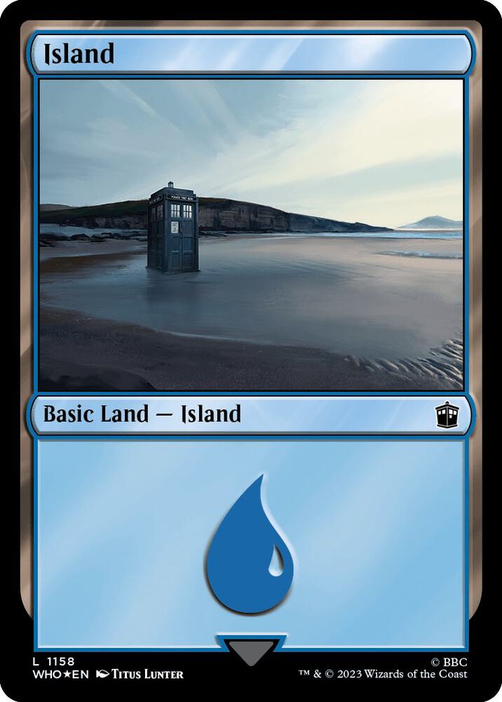 Island (Surge Foil) 1158 card from Universes Beyond: Doctor Who
