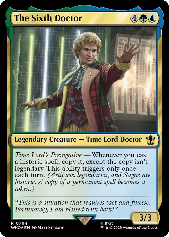 The Sixth Doctor (Surge Foil) 764 card from Universes Beyond: Doctor Who