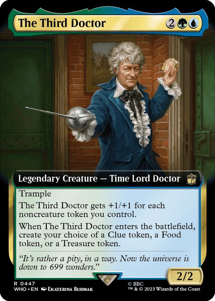 The Third Doctor (Extended Art) 447 card from Universes Beyond: Doctor Who