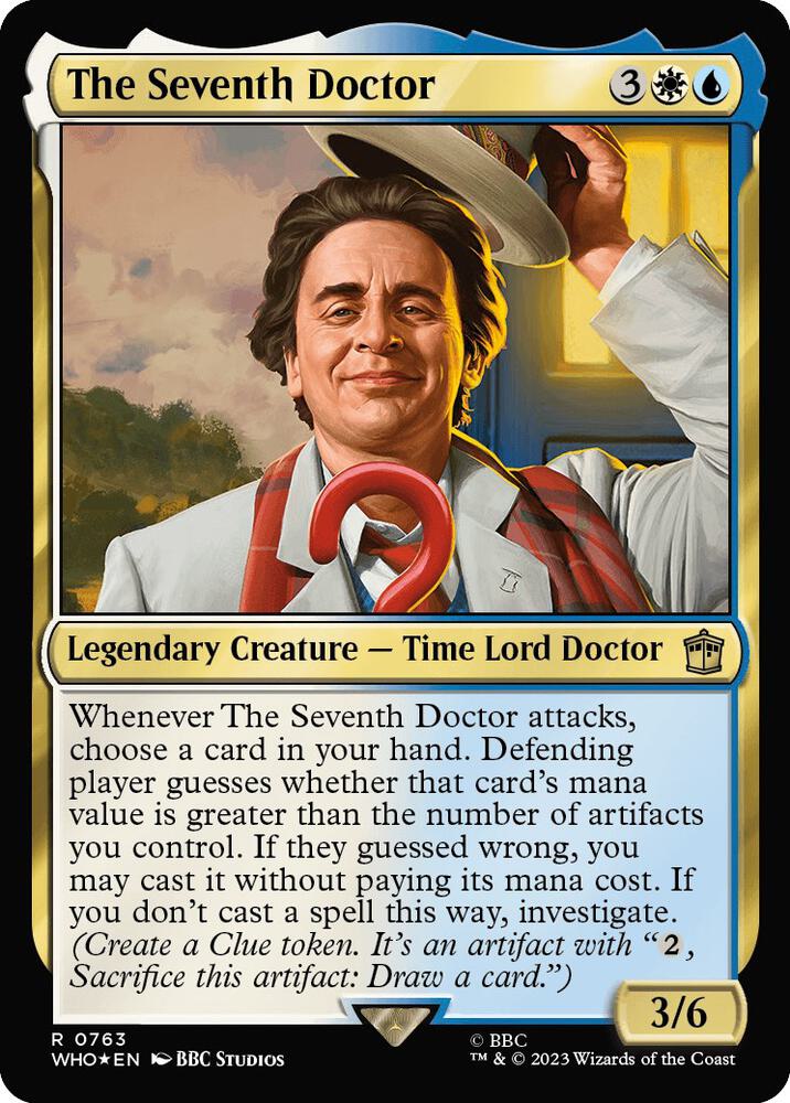 The Seventh Doctor (Surge Foil) 763 card from Universes Beyond: Doctor Who