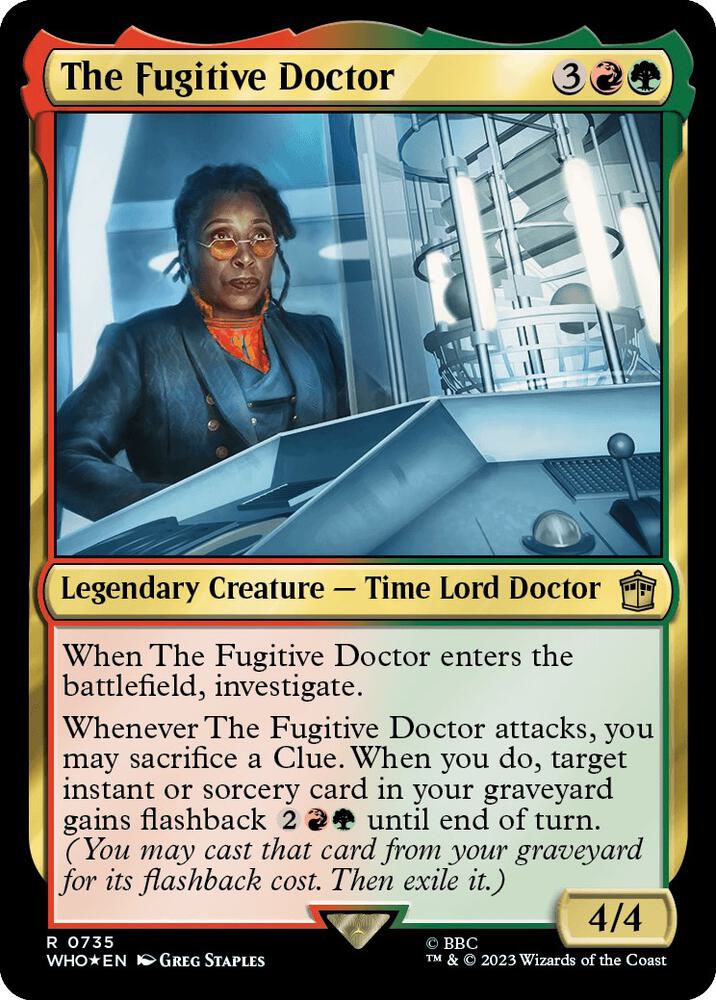 The Fugitive Doctor (Surge Foil) 735 card from Universes Beyond: Doctor Who