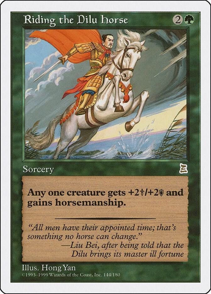 Riding the Dilu Horse 144 card from Portal Three Kingdoms