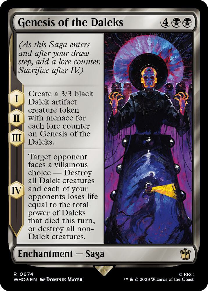 Genesis of the Daleks (Surge Foil) 674 card from Universes Beyond: Doctor Who