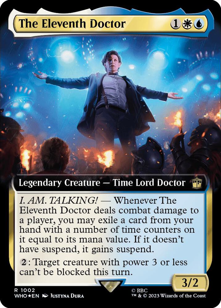 The Eleventh Doctor (Extended Art) (Surge Foil) 1002 card from Universes Beyond: Doctor Who