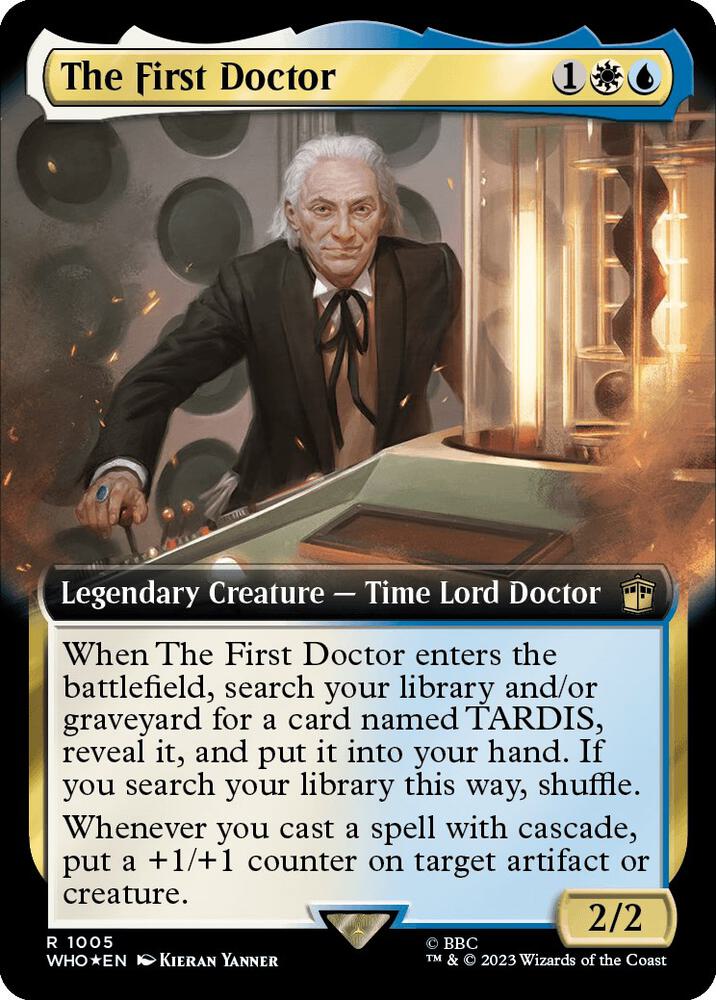 The First Doctor (Extended Art) (Surge Foil) 1005 card from Universes Beyond: Doctor Who