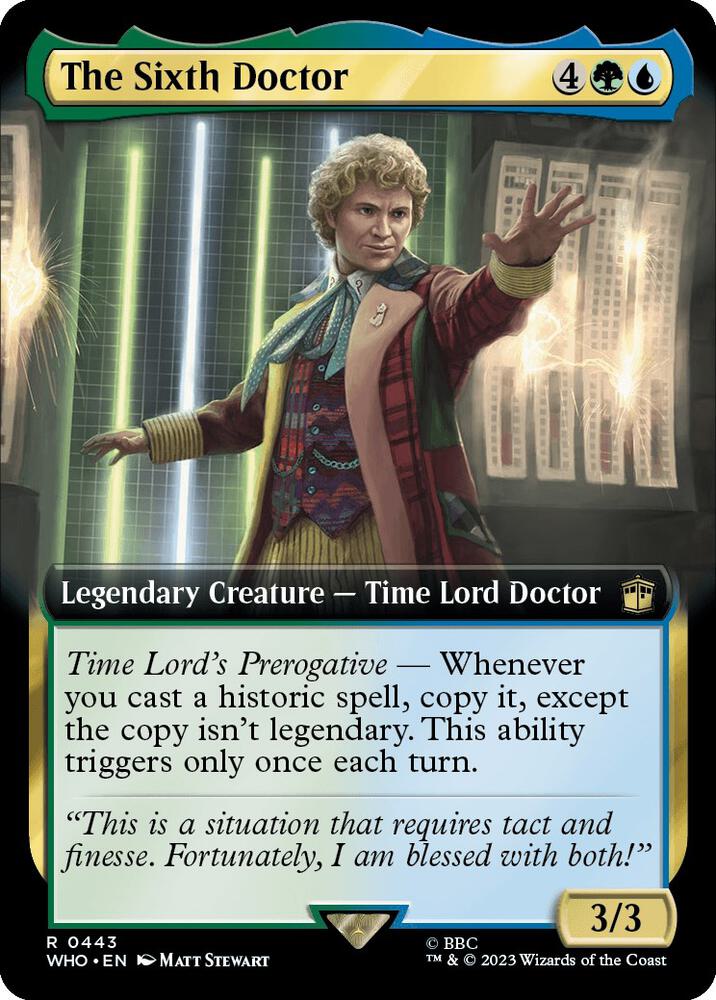 The Sixth Doctor (Extended Art) 443 card from Universes Beyond: Doctor Who