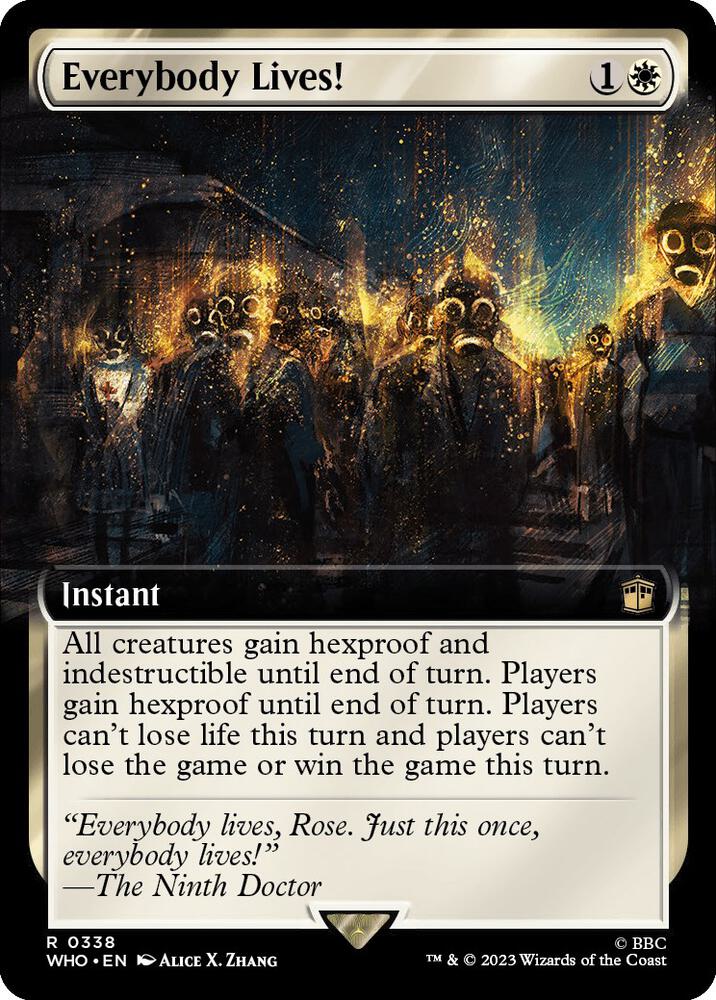 Everybody Lives! (Extended Art) 338 card from Universes Beyond: Doctor Who