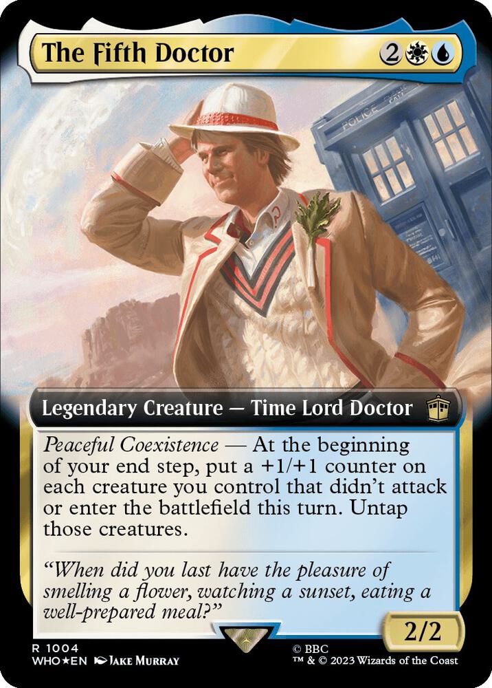 The Fifth Doctor (Extended Art) (Surge Foil) 1004 card from Universes Beyond: Doctor Who