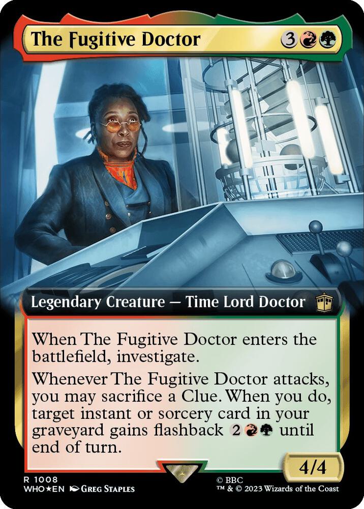 The Fugitive Doctor (Extended Art) (Surge Foil) 1008 card from Universes Beyond: Doctor Who
