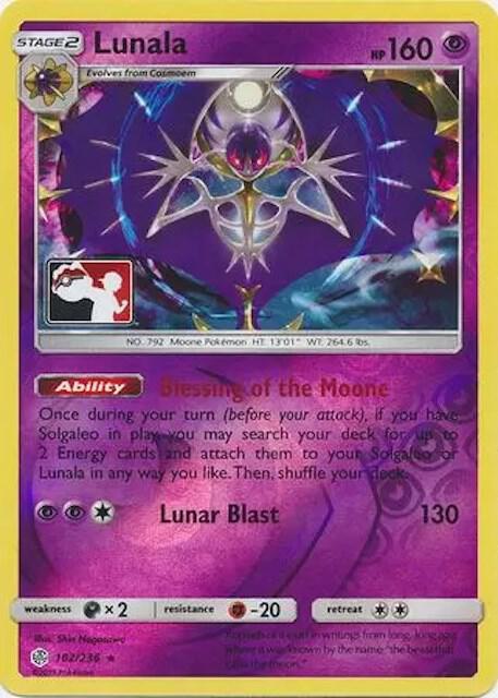 Lunala 102/236 card from League & Championship Cards