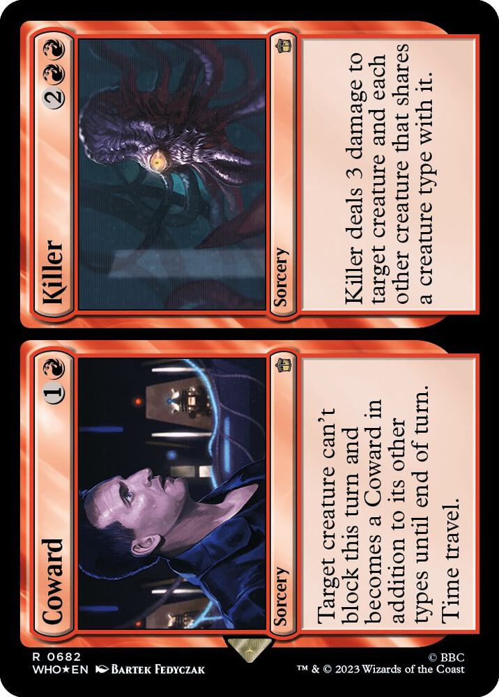 Coward // Killer (Surge Foil) 682 card from Universes Beyond: Doctor Who
