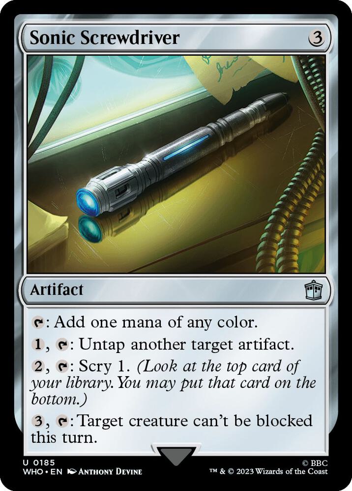 Sonic Screwdriver 185 card from Universes Beyond: Doctor Who