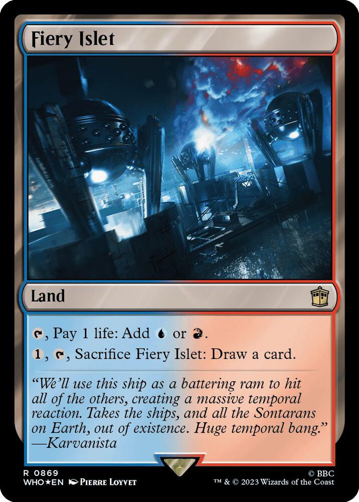 Fiery Islet (Surge Foil) 869 card from Universes Beyond: Doctor Who