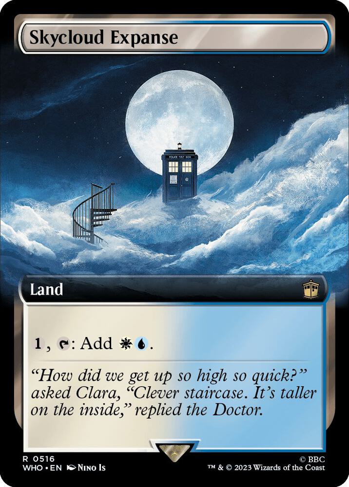 Skycloud Expanse (Extended Art) 516 card from Universes Beyond: Doctor Who