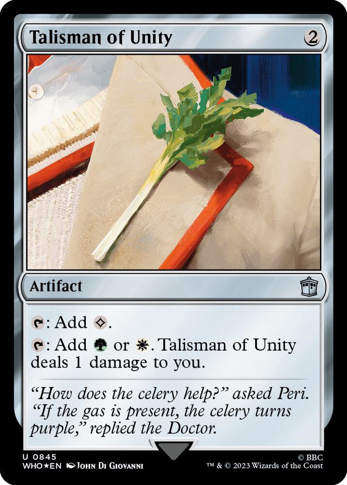 Talisman of Unity (Surge Foil) 845 card from Universes Beyond: Doctor Who