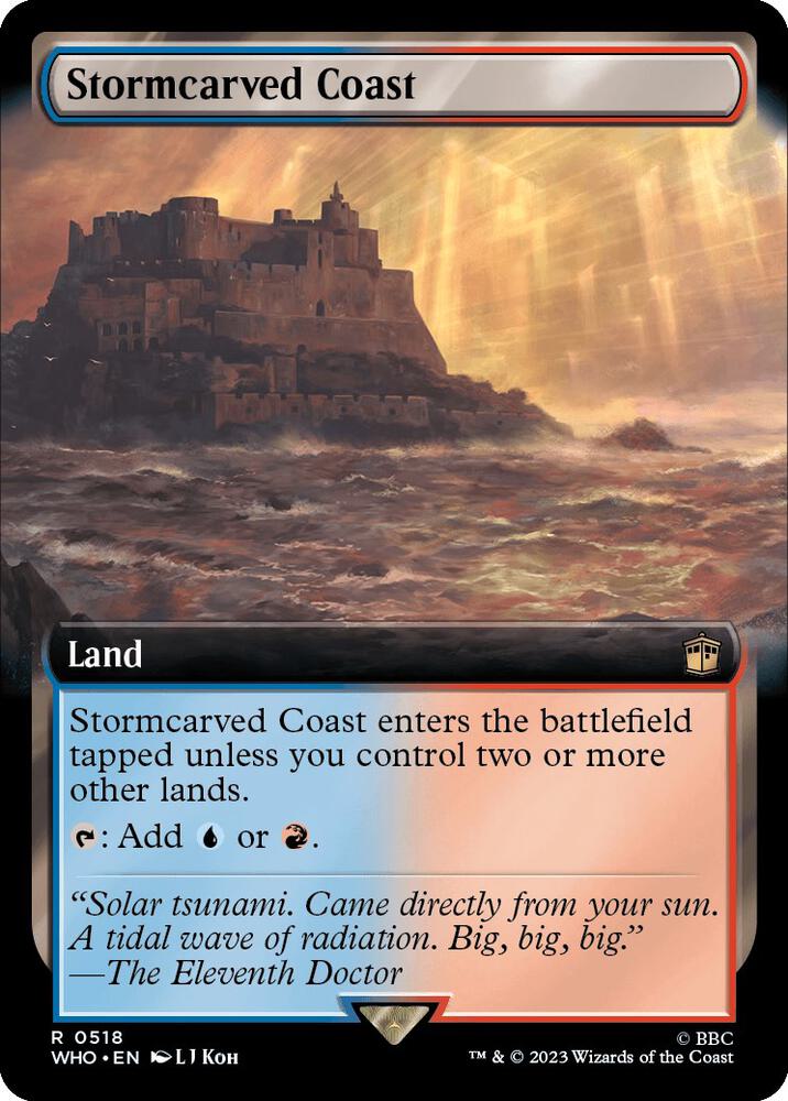 Stormcarved Coast (Extended Art) 518 card from Universes Beyond: Doctor Who