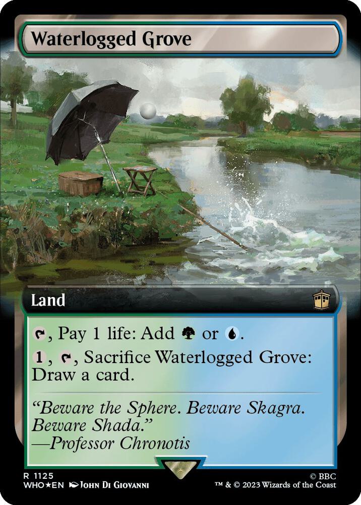 Waterlogged Grove (Extended Art) (Surge Foil) 1125 card from Universes Beyond: Doctor Who
