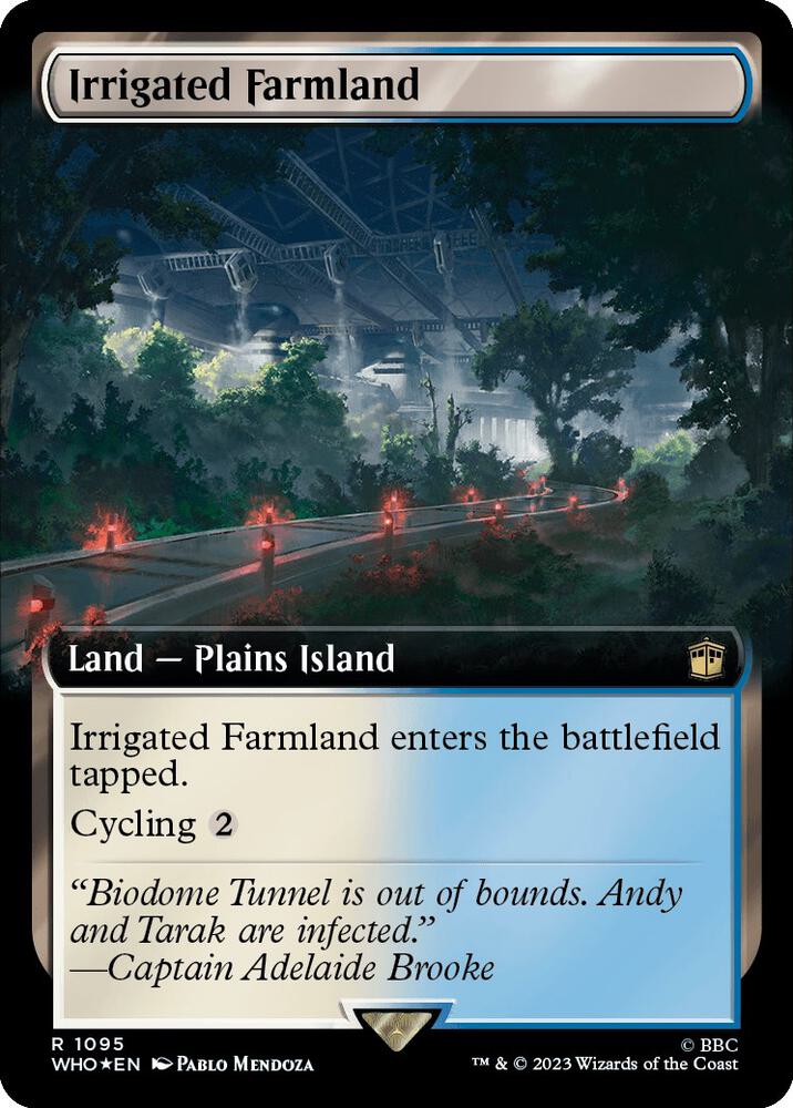 Irrigated Farmland (Extended Art) (Surge Foil) 1095 card from Universes Beyond: Doctor Who