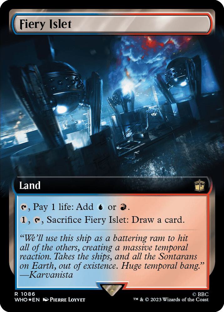 Fiery Islet (Extended Art) (Surge Foil) 1086 card from Universes Beyond: Doctor Who